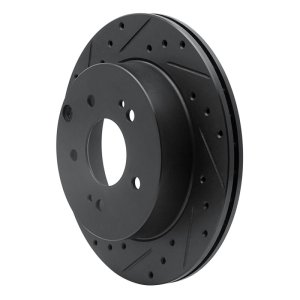 Mitsubishi Eclipse Brake Rotor (1) - Rear Left - R1 Concepts - Drilled & Slotted - Black - `06-`12